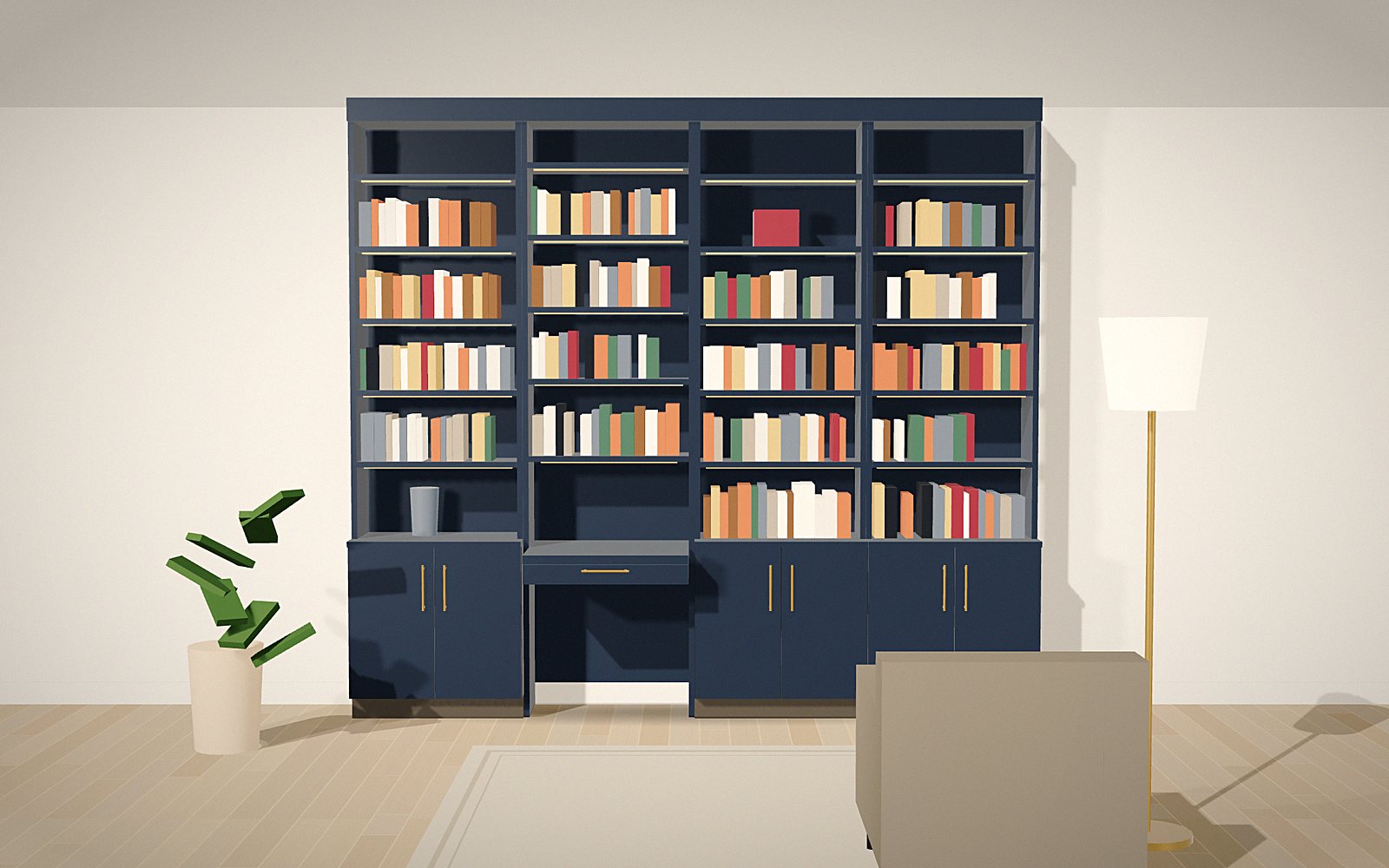 Navy study: 3D rendering of a Library Worx design